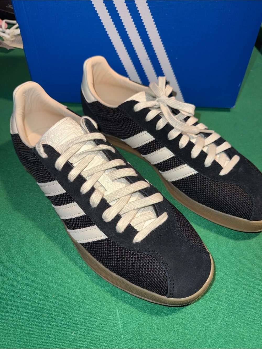 adidas Black & White Low-Top Sneakers with Gum Sole